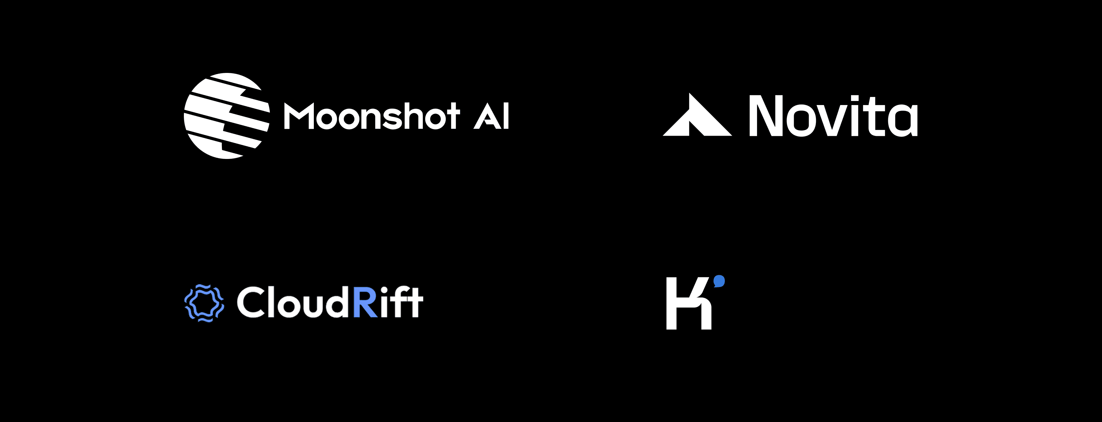 Dashboard showing new Cloudrift Moonshot AI and Novita AI providers