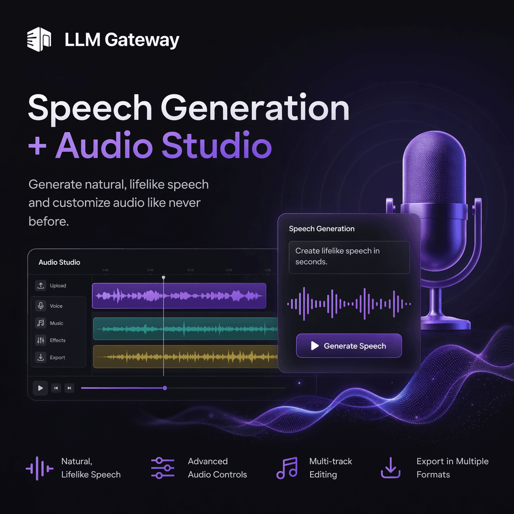 Speech generation and Audio Studio on LLM Gateway